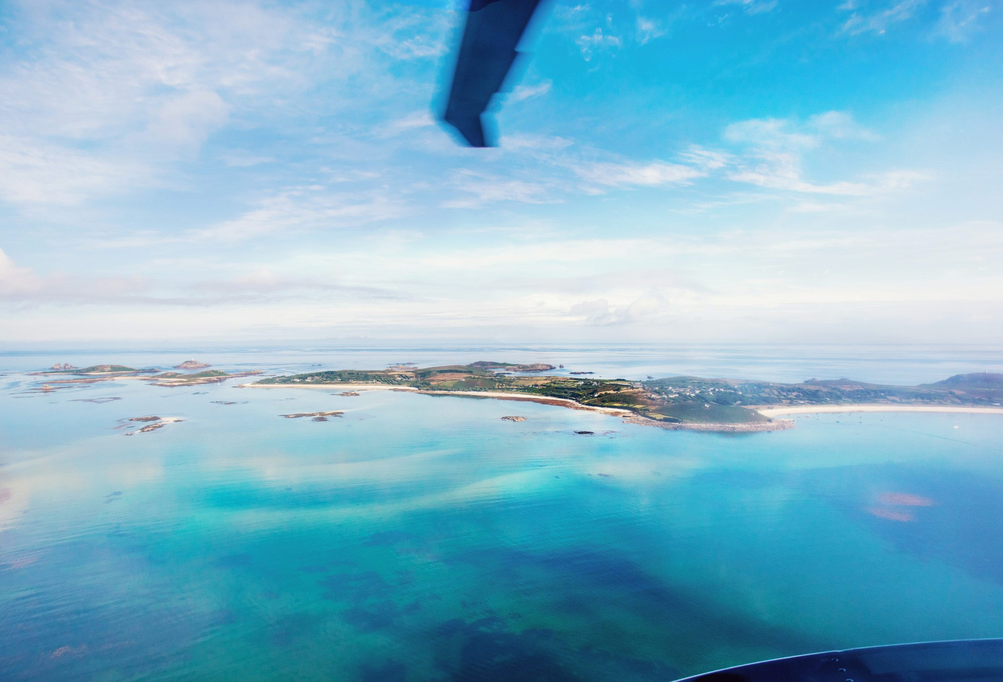 St Martin's Isles of Scilly seen from Penzance Helicopters